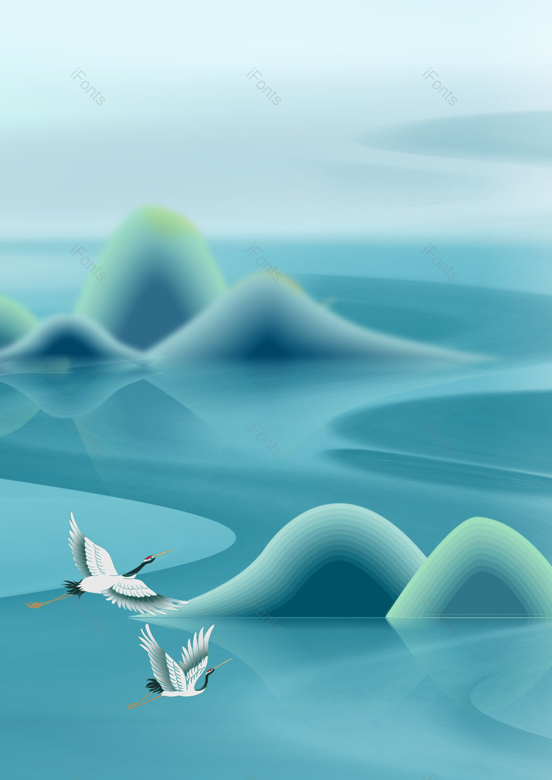 卡通装饰插画装饰山水清明节高端背景,插画/手绘图,插画/手绘图库,插画/手绘图下载,插画/手绘